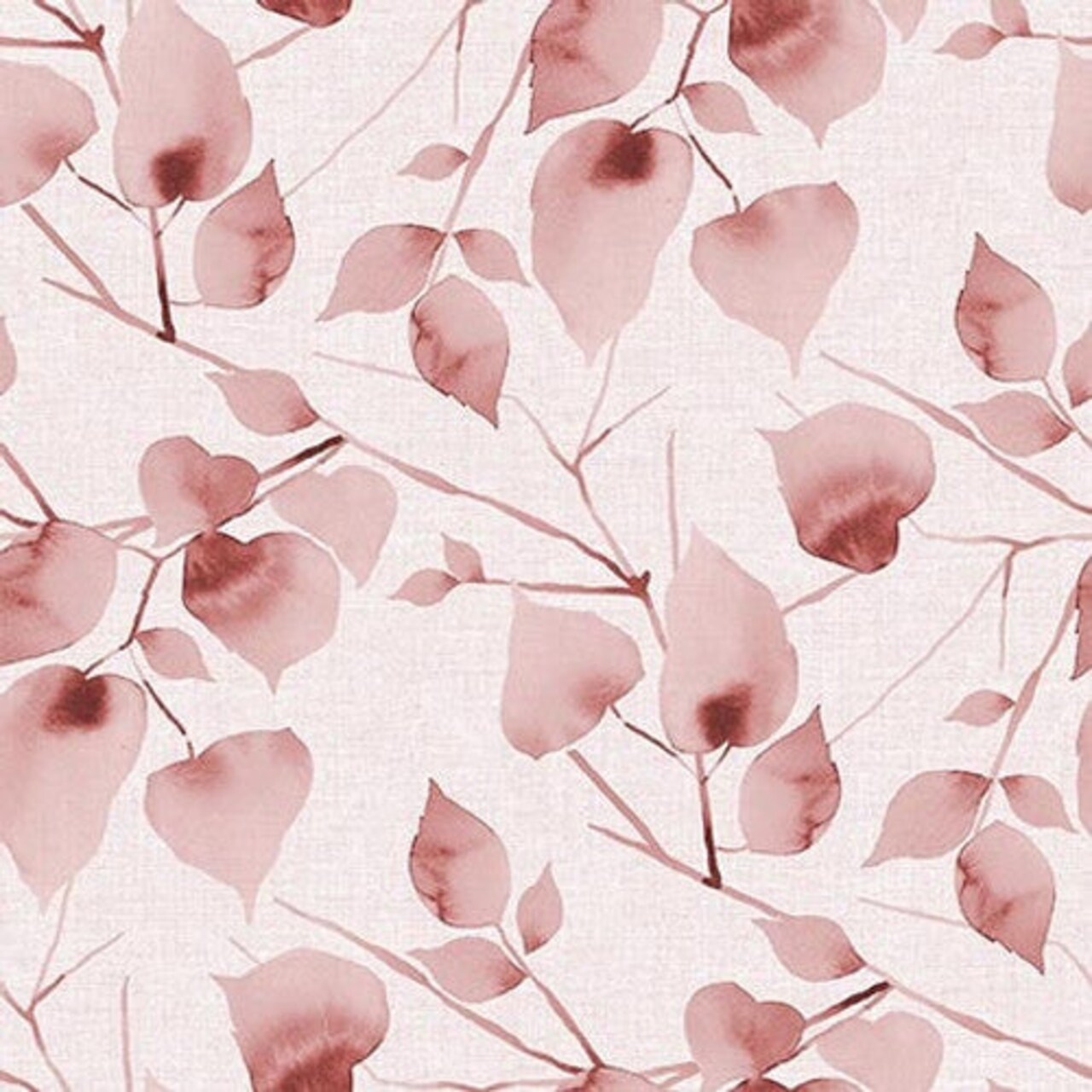 Fabric Blank Quilting Mauve Water Color Leaves Eden 108" Wide Back by the Quarter Yard 3502-20
